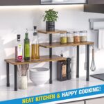 3-Tier Countertop Corner Shelf for Kitchens (Rustic Brown) – photo 4