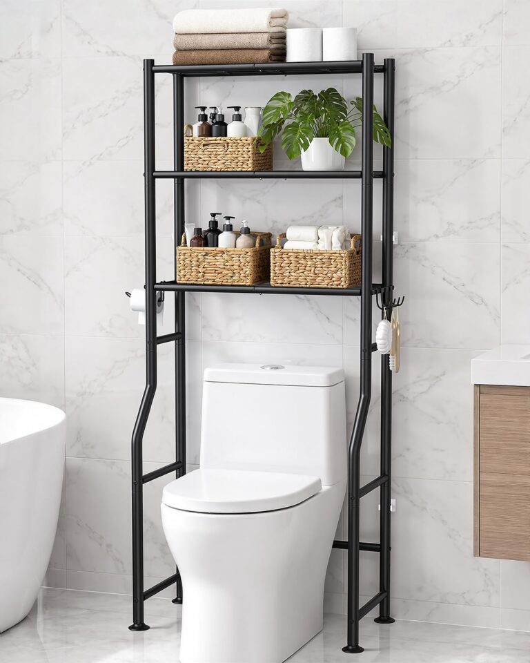 Slim 3-Tier Over-Toilet Rack, No Drilling (64" Tall)