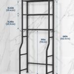 3-Tier Over Toilet Storage Cabinet, No Drilling, 64" H, Black