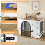 32 Inch Dog Crate Furniture for Small Medium Dogs, White