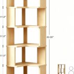 6-Tier L-Shaped Corner Bookshelf with Bookends – photo 2