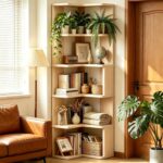 6-Tier L-Shaped Corner Bookshelf with Bookends – photo 5