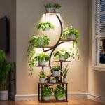 8-Tier Corner Plant Stand with Grow Lights (62" Tall)