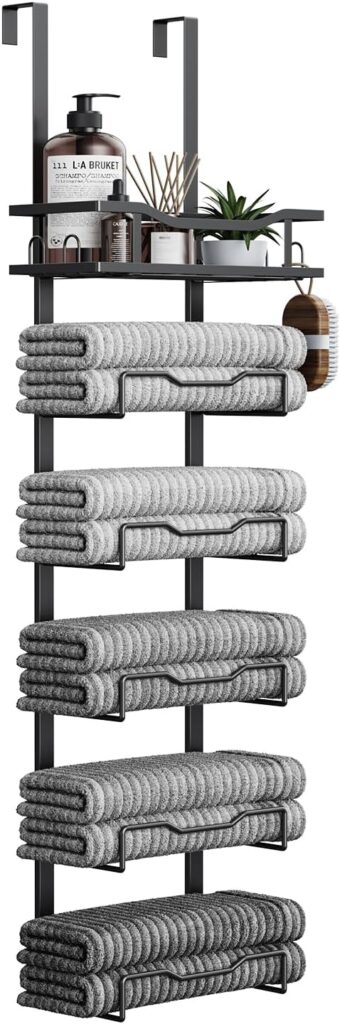 Aetyord Hanging Towel Racks for Bathroom No Drill - 6-Tier
