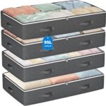 Budding Joy 95L Under Bed Storage Containers, 4 Pack Closet