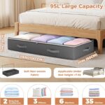 Budding Joy 95L Under Bed Storage Containers, 4 Pack Closet