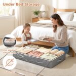 Budding Joy 95L Under Bed Storage Containers, 4 Pack Closet