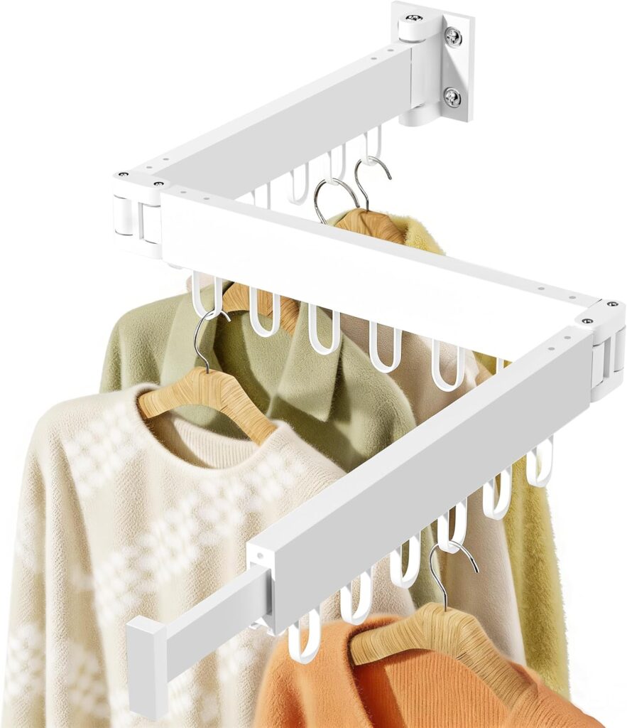 Clothes Drying Rack Wall Mounted, Space-Saving Drying Rack Clothing, Collapsible