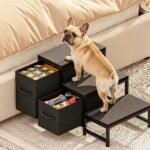 Dog Stairs for Bed,3-Step Metal Dog Steps for Small &Medium