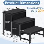 Dog Stairs for Bed,3-Step Metal Dog Steps for Small &Medium