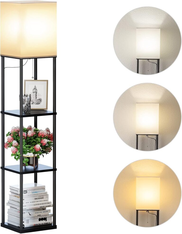 Floor Lamp with Shelves for Corners (63" Tall)