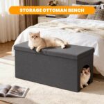 Hidden Litter Box Ottoman Enclosure (Dark Grey) – photo 6