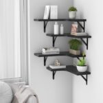 L-Shaped Corner Floating Shelves, Set of 4 (Black) – photo 5