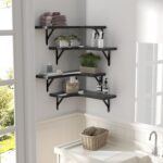 L-Shaped Corner Floating Shelves, Set of 4 (Black) – photo 6