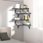 L-Shaped Corner Floating Shelves, Set of 4 (Black) – photo 7