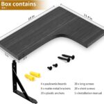 L-Shaped Corner Floating Shelves, Set of 4 (Black) – photo 4