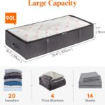 Lifewit 95L 4 Pack Under Bed Storage Container, Blanket Organizer,