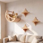 Moon & Star Cat Wall Shelves, Modern Cat Wall Furniture