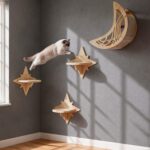 Moon & Star Cat Wall Shelves, Modern Cat Wall Furniture