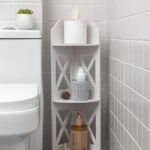 Slim 3-Tier Bathroom Corner Shelf (7.3" Wide)