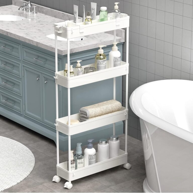 Slim 4-Tier Rolling Storage Cart (4.9" Wide)