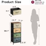WLIVE Small Dresser Nightstand for Bedroom, 4 Drawers, Floral