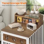 YATINEY Dog Crate Furniture, Wooden Dog Kennel with Storage, Indoor