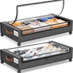 Yecaye Under Bed Storage with Wheels, 2Pack Under Bed Storage